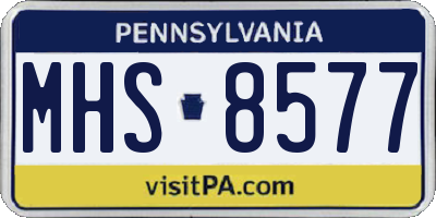 PA license plate MHS8577