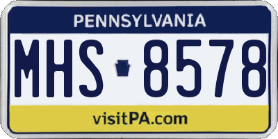 PA license plate MHS8578