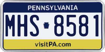 PA license plate MHS8581