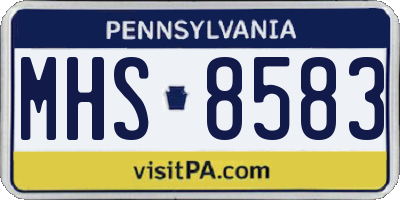 PA license plate MHS8583