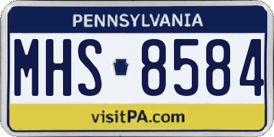 PA license plate MHS8584