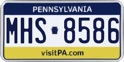 PA license plate MHS8586