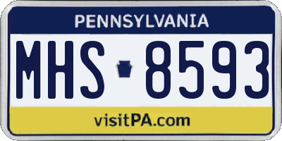 PA license plate MHS8593