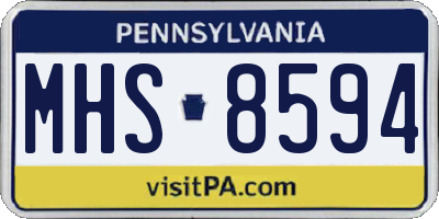PA license plate MHS8594