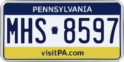 PA license plate MHS8597