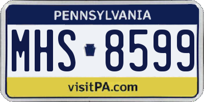 PA license plate MHS8599