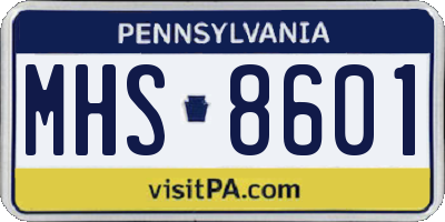 PA license plate MHS8601