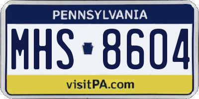 PA license plate MHS8604