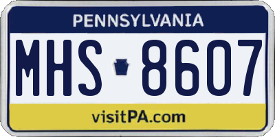 PA license plate MHS8607