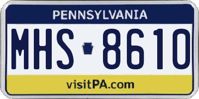 PA license plate MHS8610