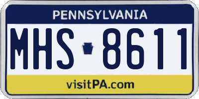 PA license plate MHS8611