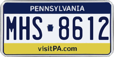 PA license plate MHS8612