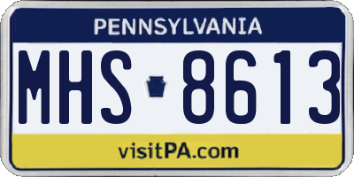 PA license plate MHS8613