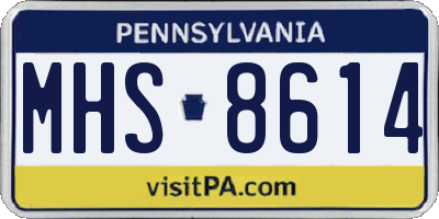 PA license plate MHS8614