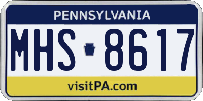 PA license plate MHS8617