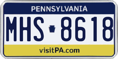 PA license plate MHS8618