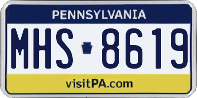 PA license plate MHS8619