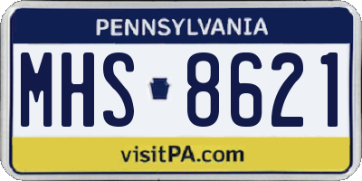 PA license plate MHS8621