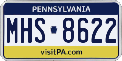 PA license plate MHS8622