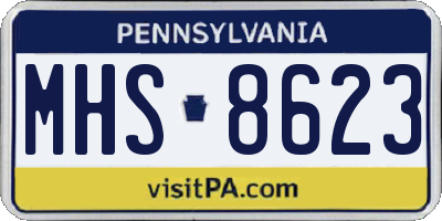 PA license plate MHS8623