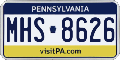 PA license plate MHS8626