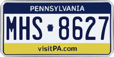 PA license plate MHS8627
