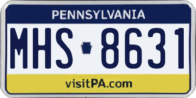 PA license plate MHS8631