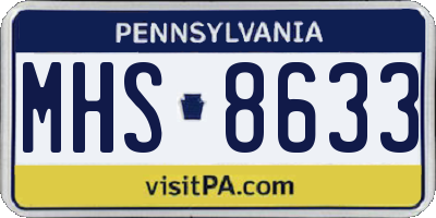 PA license plate MHS8633