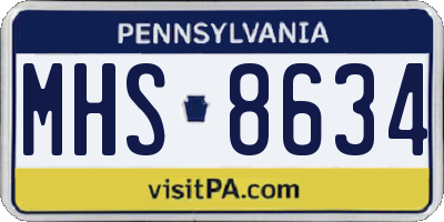 PA license plate MHS8634