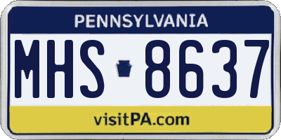 PA license plate MHS8637