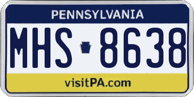PA license plate MHS8638