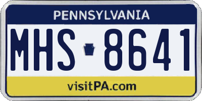 PA license plate MHS8641