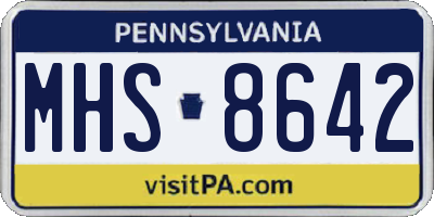 PA license plate MHS8642