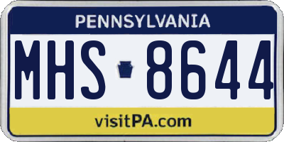 PA license plate MHS8644