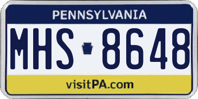 PA license plate MHS8648