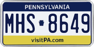 PA license plate MHS8649
