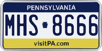 PA license plate MHS8666