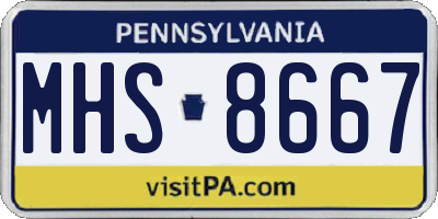 PA license plate MHS8667
