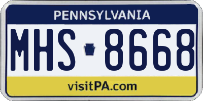 PA license plate MHS8668