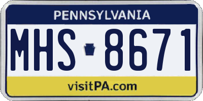 PA license plate MHS8671