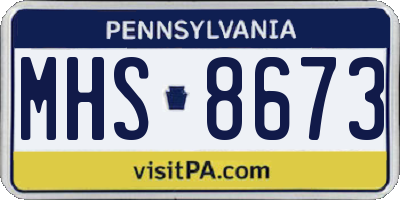 PA license plate MHS8673