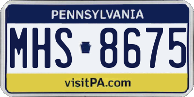 PA license plate MHS8675