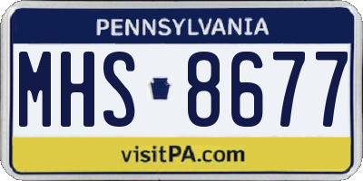 PA license plate MHS8677