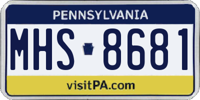 PA license plate MHS8681
