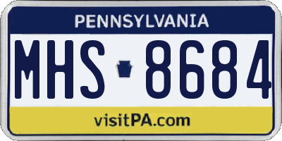 PA license plate MHS8684