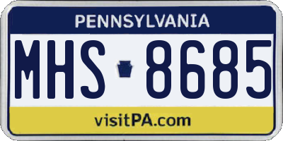 PA license plate MHS8685