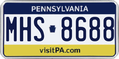 PA license plate MHS8688