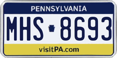 PA license plate MHS8693