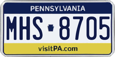 PA license plate MHS8705