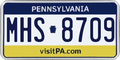 PA license plate MHS8709